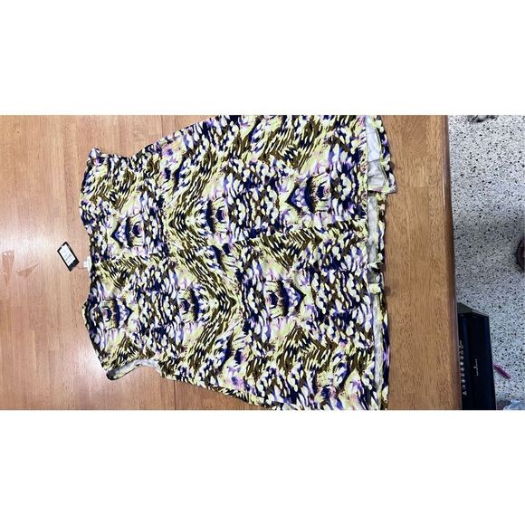 AVENUE YELLOW MIRAGE SPLIT SIDE BLOUSE WOMENS SIZE 20 NEW P1-196 - Picture 8 of 9